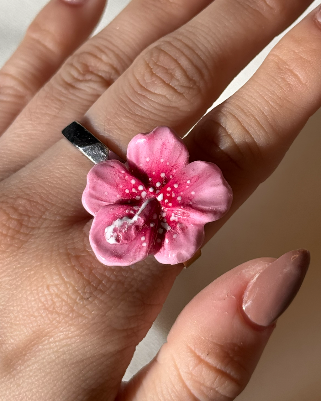 Hibiscus Gyűrű - Baby pink