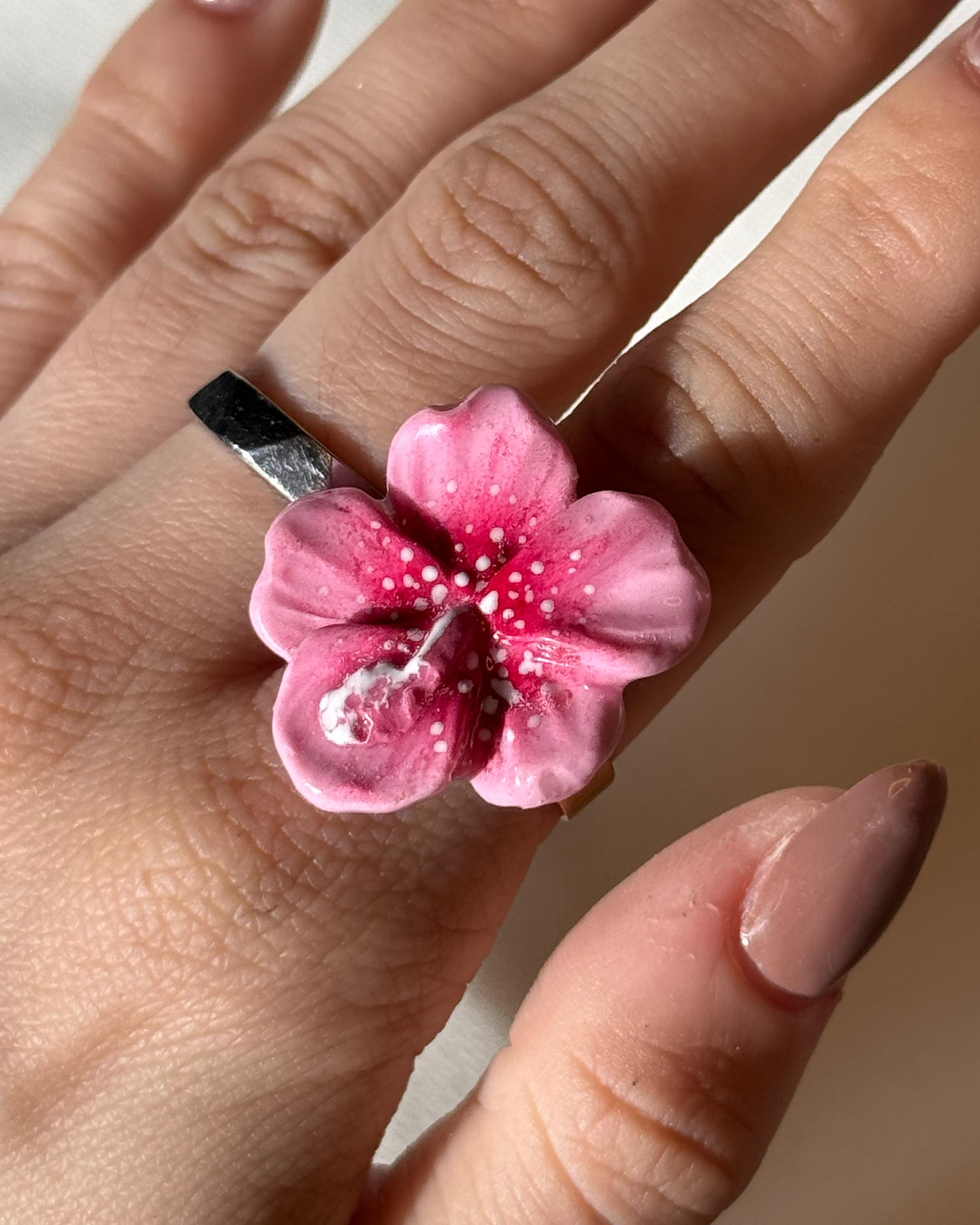 Hibiscus Gyűrű - Baby pink