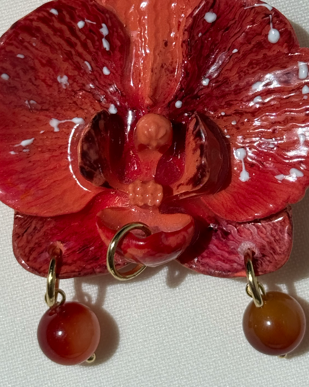 Narancssárga Orchidea Táskadísz
