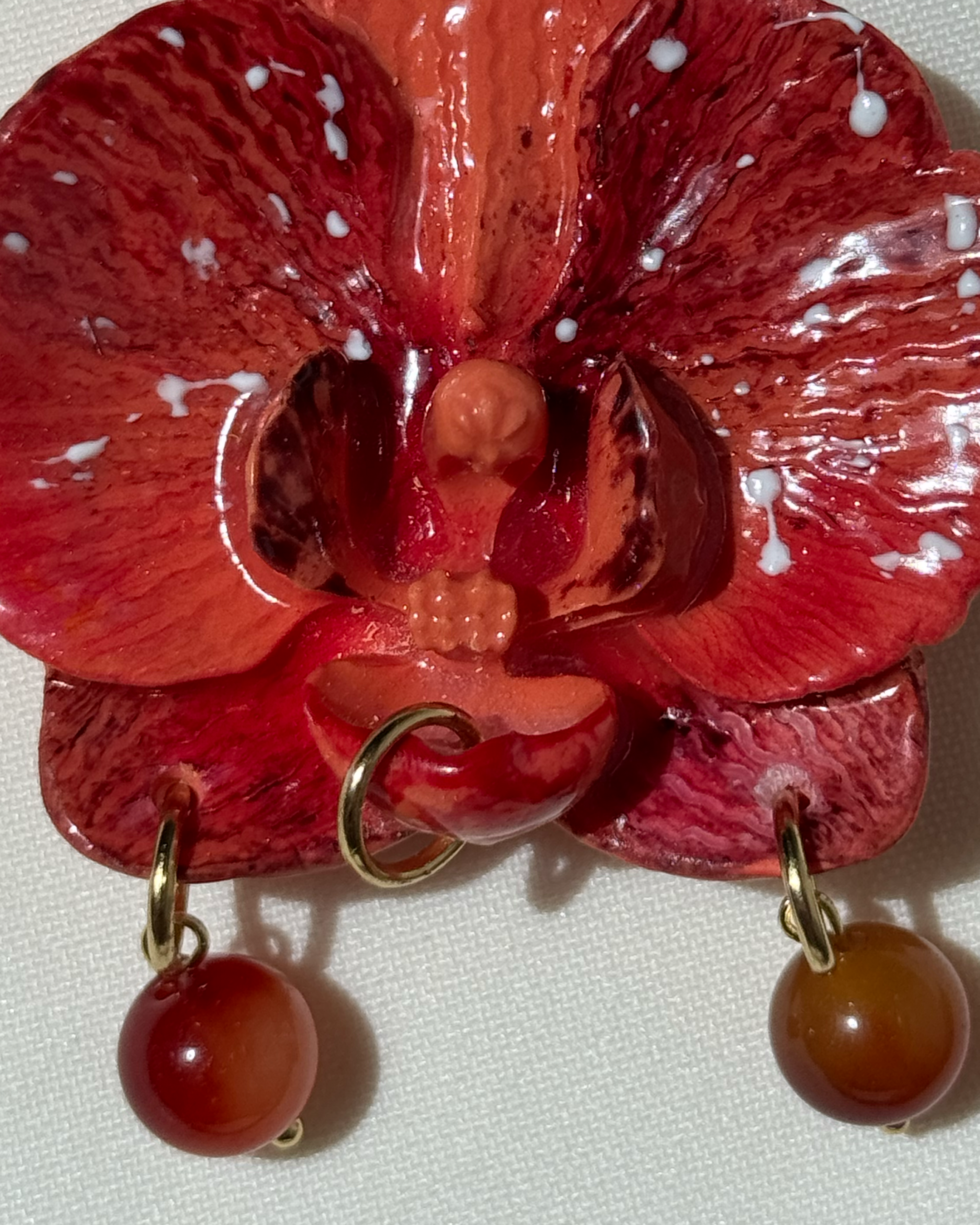 Narancssárga Orchidea Táskadísz