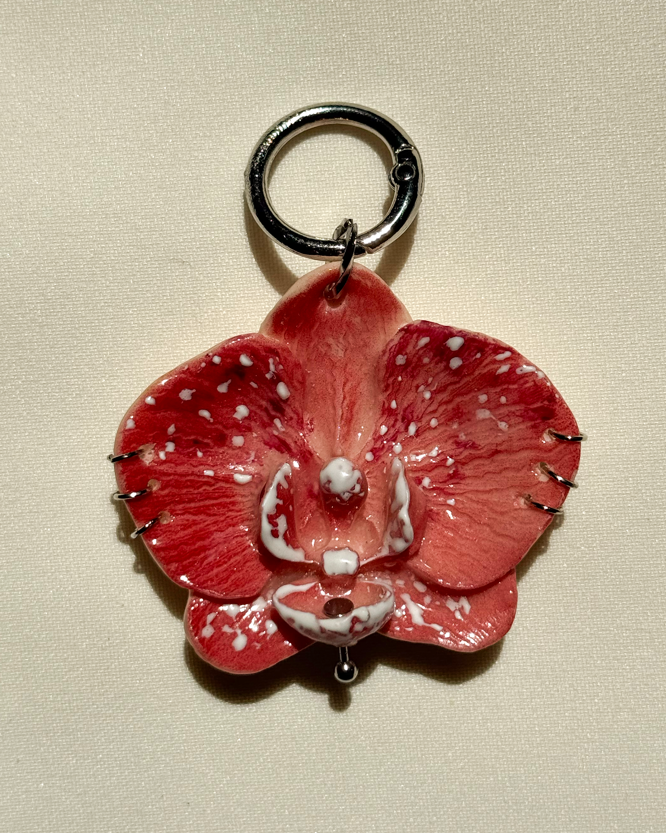 Rózsaszín Orchidea Táskadísz