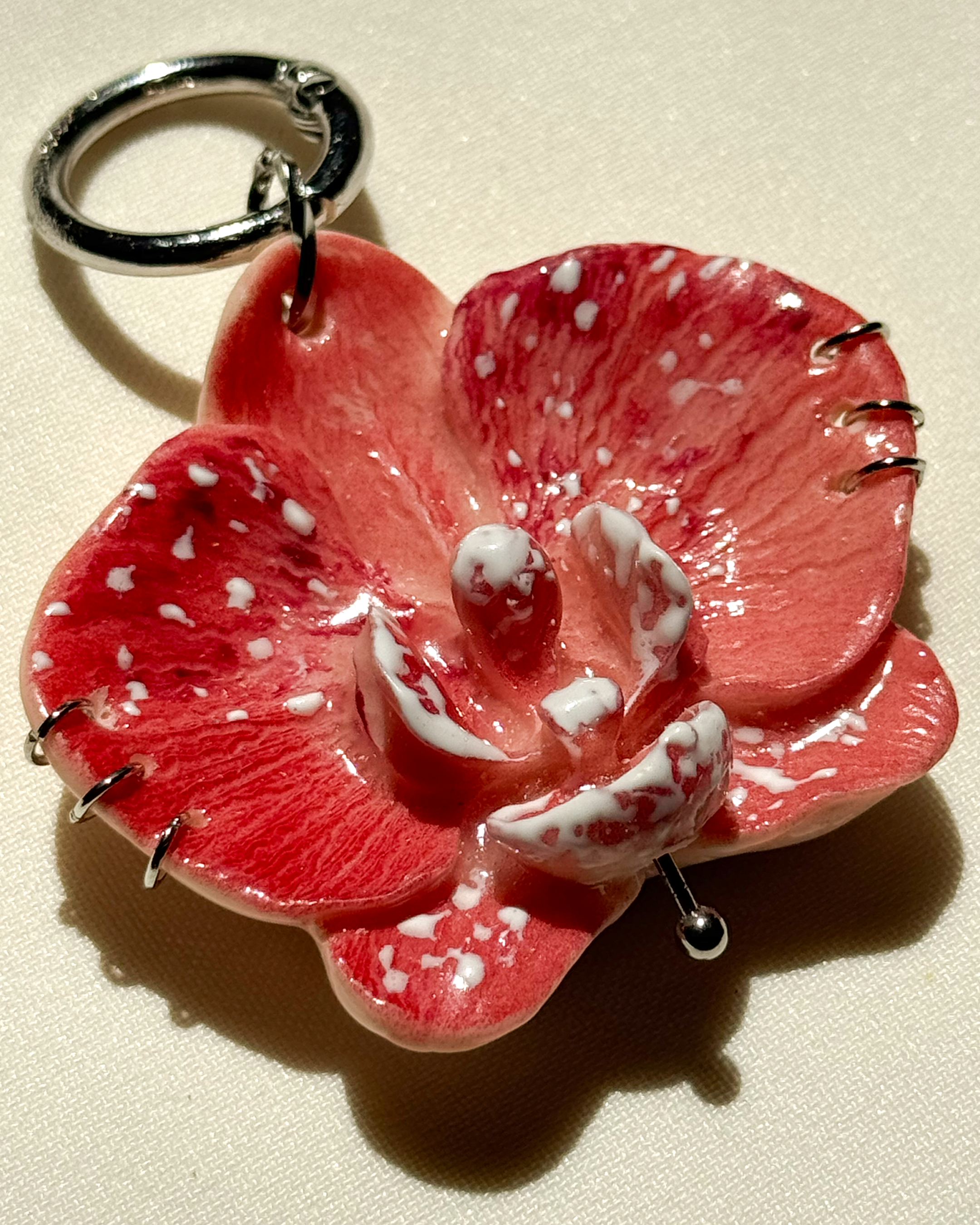 Rózsaszín Orchidea Táskadísz