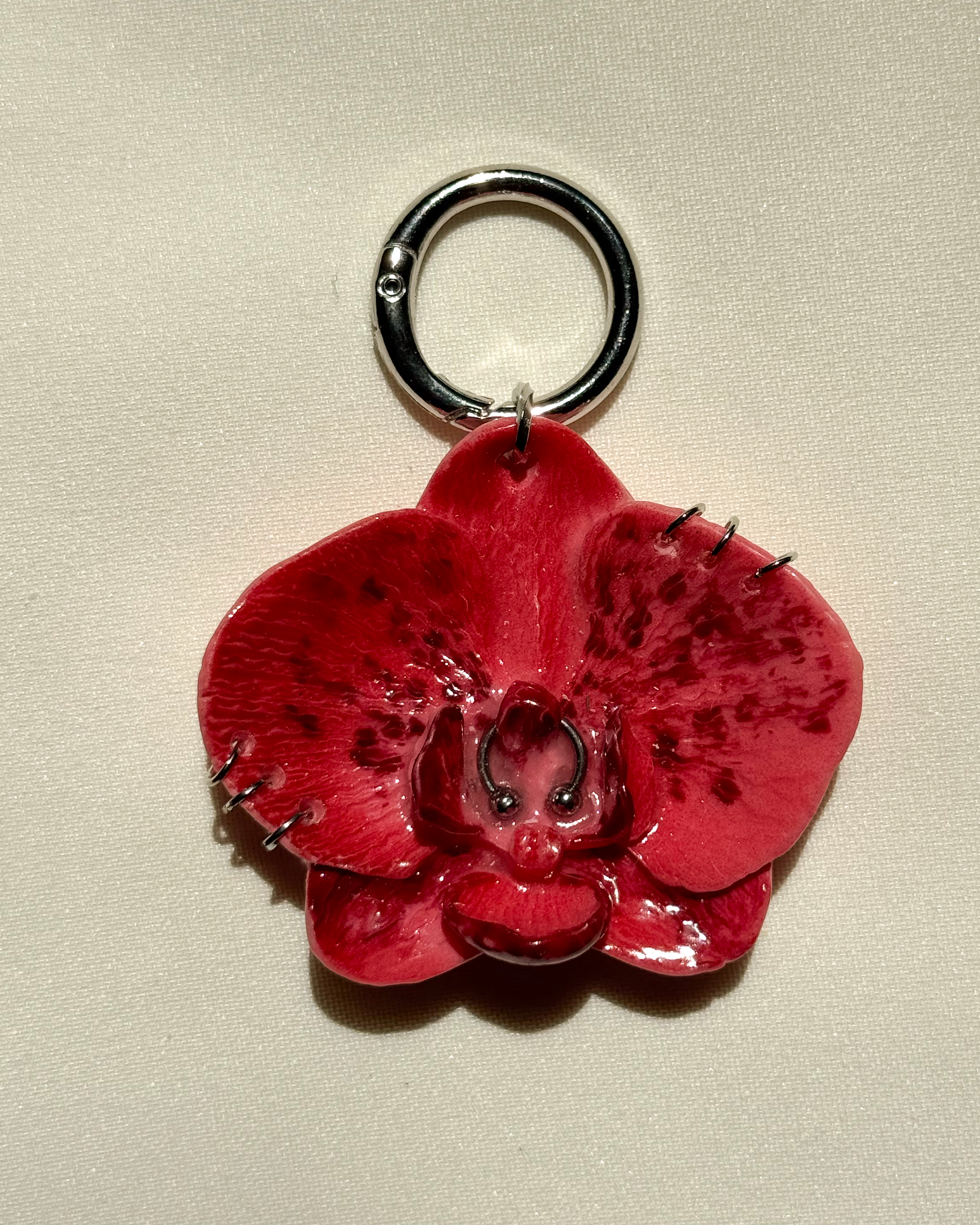 Rózsaszín Orchidea Táskadísz